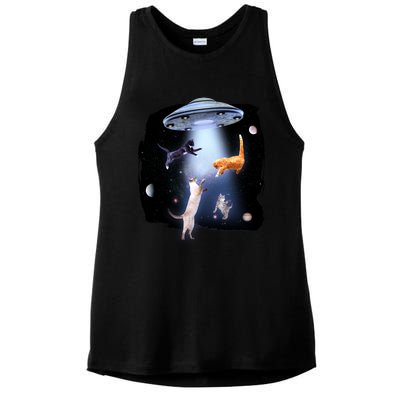 Space Cats UFO Ladies PosiCharge Tri-Blend Wicking Tank