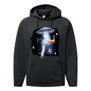 Space Cats UFO Performance Fleece Hoodie