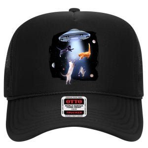 Space Cats UFO High Crown Mesh Back Trucker Hat