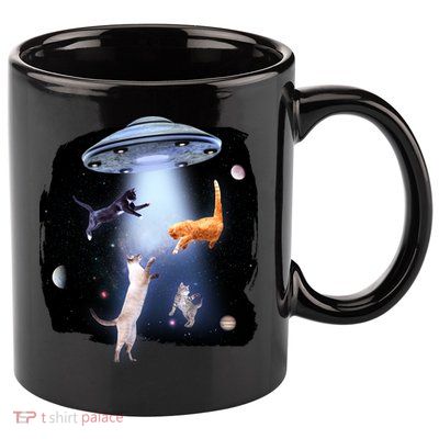 Space Cats UFO 11oz C Handle Ceramic Mug