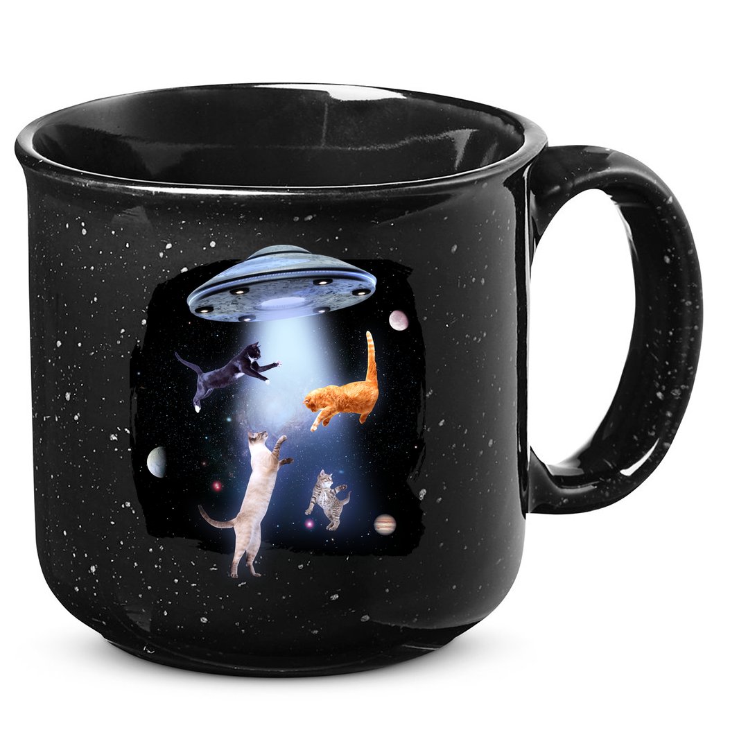 Space Cats UFO 15oz Campfire Ceramic Mug