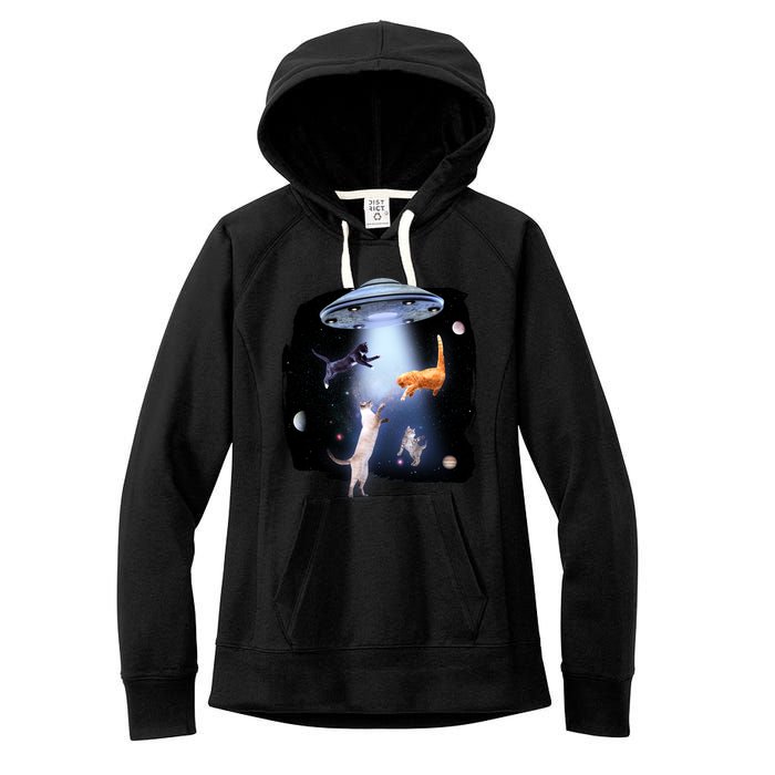 Space Cats UFO Women's Fleece Hoodie