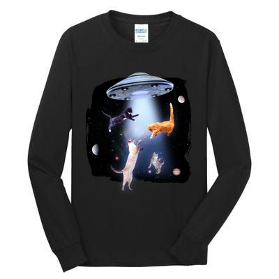 Space Cats UFO Tall Long Sleeve T-Shirt