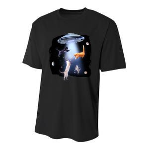 Space Cats UFO Youth Performance Sprint T-Shirt