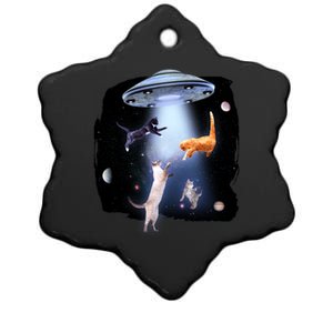 Space Cats UFO Ceramic Star Ornament