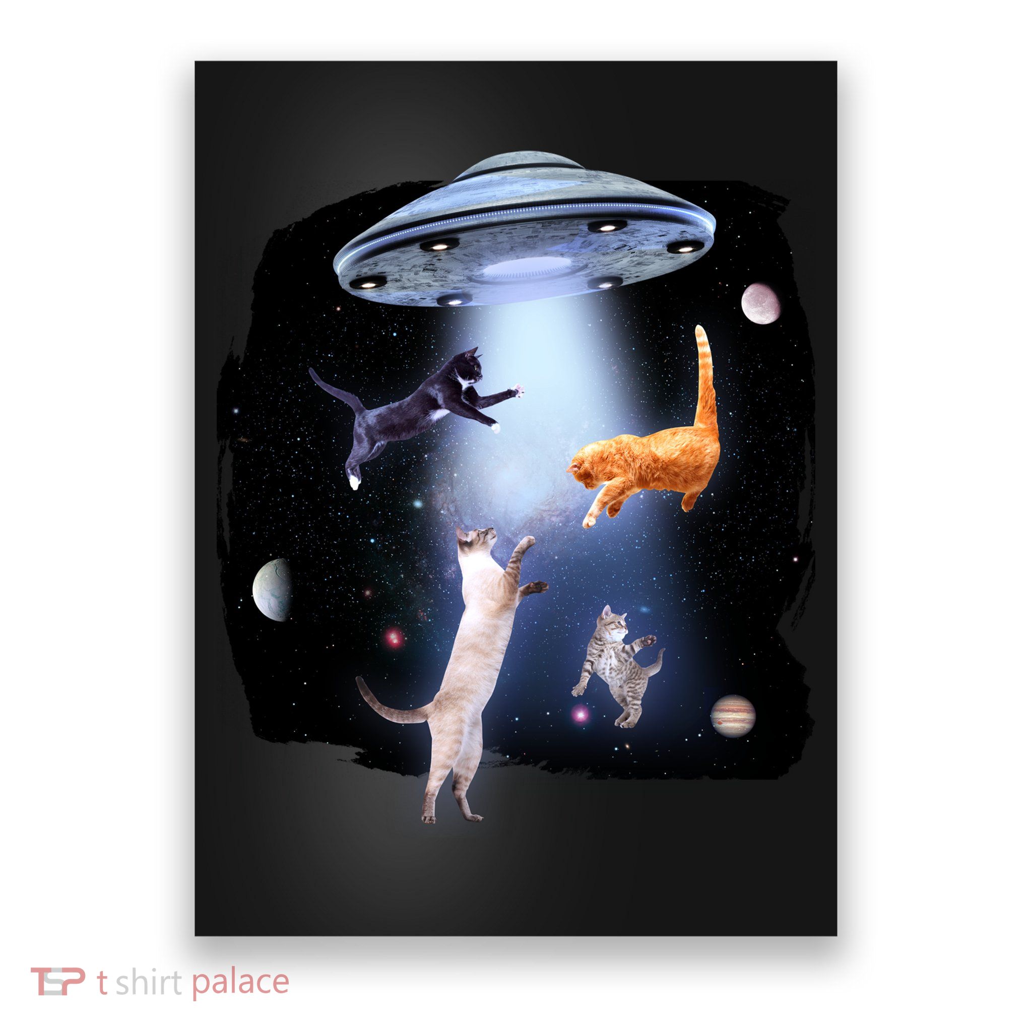 Space Cats UFO Poster