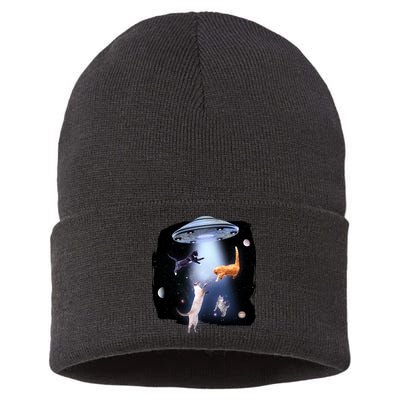 Space Cats UFO Sustainable Knit Beanie