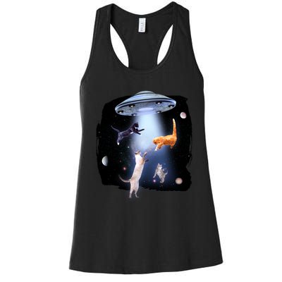 Space Cats UFO Women's Racerback Tank