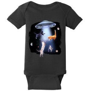 Space Cats UFO Baby Bodysuit