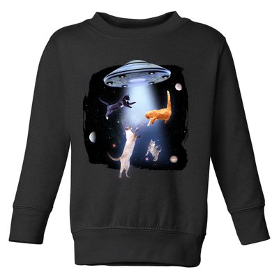 Space Cats UFO Toddler Sweatshirt