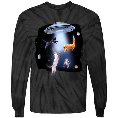 Space Cats UFO Tie-Dye Long Sleeve Shirt