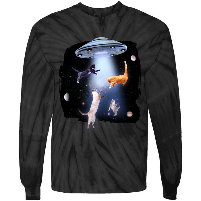 Space Cats UFO Tie-Dye Long Sleeve Shirt