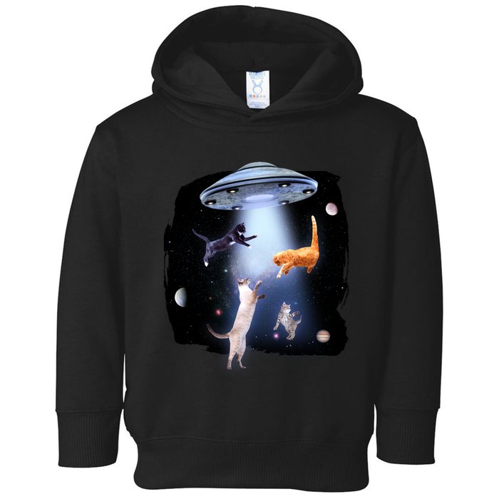 Space Cats UFO Toddler Hoodie