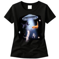 Space Cats UFO Womens T-Shirt