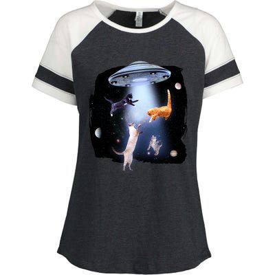 Space Cats UFO Enza Ladies Jersey Colorblock Tee