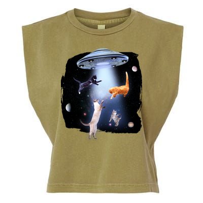 Space Cats UFO Garment-Dyed Women's Muscle Tee