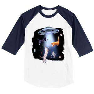 Space Cats UFO Baseball Sleeve Shirt