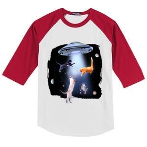 Space Cats UFO Kids Colorblock Raglan Jersey