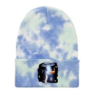 Space Cats UFO Tie Dye 12in Knit Beanie