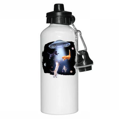 Space Cats UFO Aluminum Water Bottle 