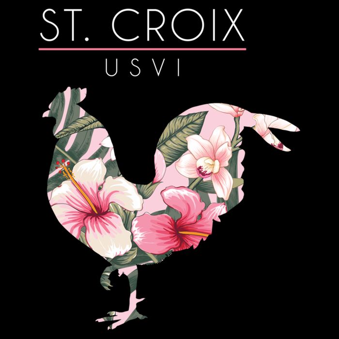 St Croix Usvi Flower Hibiscus Chicken Lover Souvenir Gift Drawstring Bag