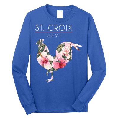 St Croix Usvi Flower Hibiscus Chicken Lover Souvenir Gift Long Sleeve Shirt