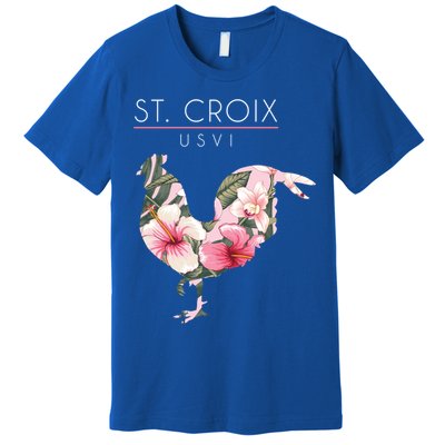 St Croix Usvi Flower Hibiscus Chicken Lover Souvenir Gift Premium T-Shirt