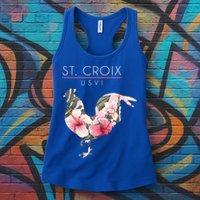 St Croix Usvi Flower Hibiscus Chicken Lover Souvenir Gift Womens Tank Top