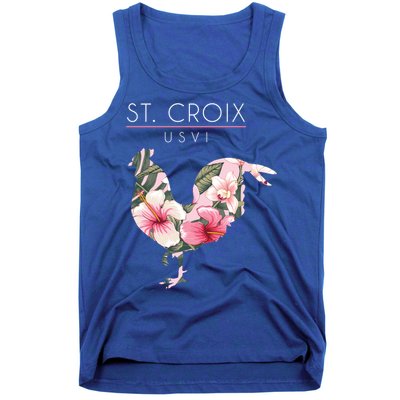 St Croix Usvi Flower Hibiscus Chicken Lover Souvenir Gift Tank Top