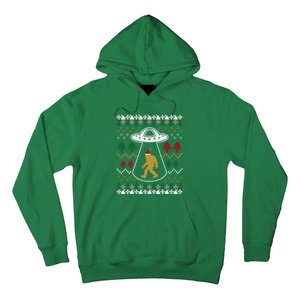 Santa Claus Ufo Alien Bigfoot Ugly Sweater Hoodie