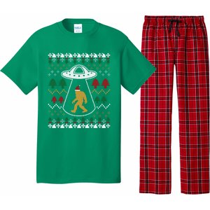 Santa Claus Ufo Alien Bigfoot Ugly Sweater Pajama Set