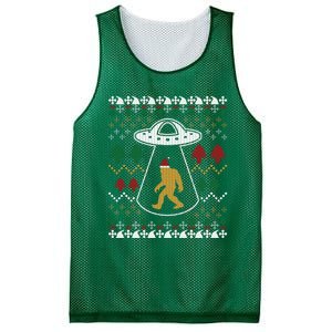 Santa Claus Ufo Alien Bigfoot Ugly Sweater Mesh Reversible Basketball Jersey Tank