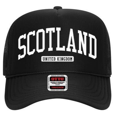 Scotland College University Style High Crown Mesh Back Trucker Hat