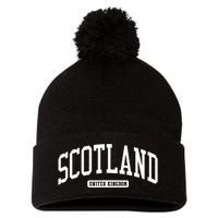 Scotland College University Style Pom Pom 12in Knit Beanie