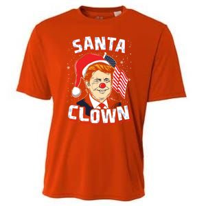 Santa Clown Us President Donald Trump With Santa Claus Hat Cool Gift Cooling Performance Crew T-Shirt