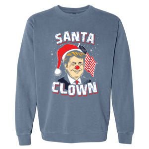 Santa Clown Us President Donald Trump With Santa Claus Hat Cool Gift Garment-Dyed Sweatshirt