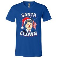 Santa Clown Us President Donald Trump With Santa Claus Hat Cool Gift V-Neck T-Shirt