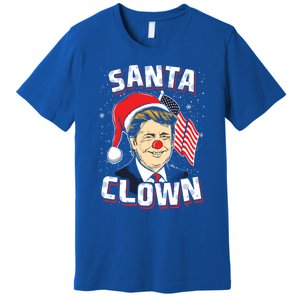 Santa Clown Us President Donald Trump With Santa Claus Hat Cool Gift Premium T-Shirt