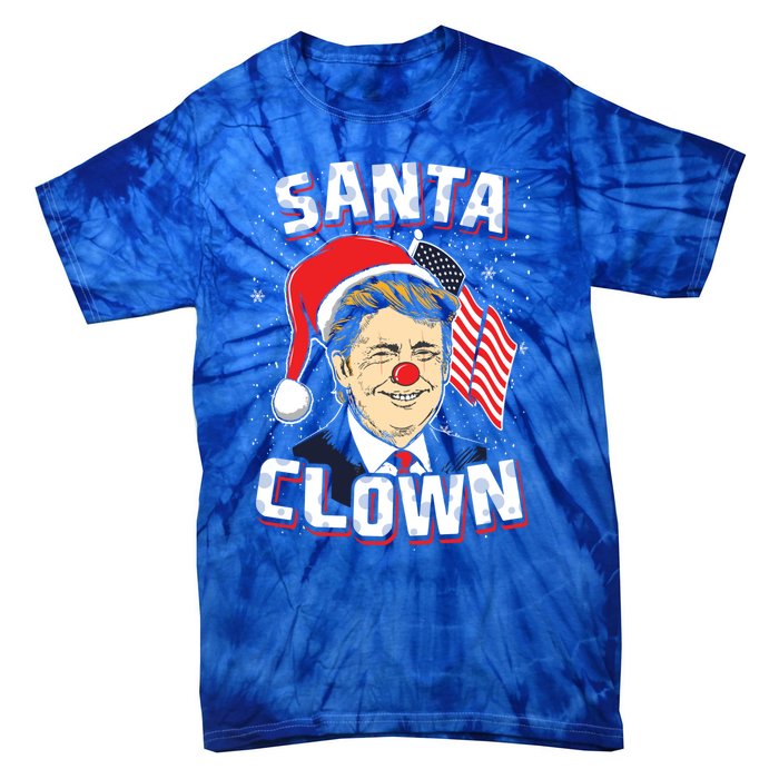 Santa Clown Us President Donald Trump With Santa Claus Hat Cool Gift Tie-Dye T-Shirt