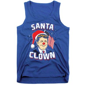 Santa Clown Us President Donald Trump With Santa Claus Hat Cool Gift Tank Top