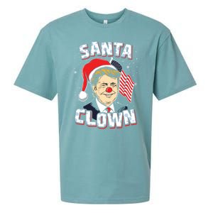 Santa Clown Us President Donald Trump With Santa Claus Hat Cool Gift Sueded Cloud Jersey T-Shirt