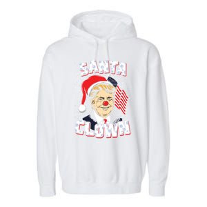 Santa Clown Us President Donald Trump With Santa Claus Hat Cool Gift Garment-Dyed Fleece Hoodie