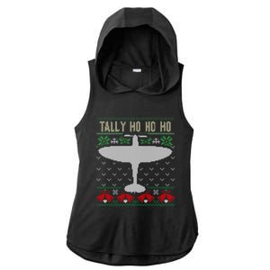 Spitfire Christmas Ugly Jumper Style Airplane Aircraft Plane Meaningful Gift Ladies PosiCharge Tri-Blend Wicking Draft Hoodie Tank