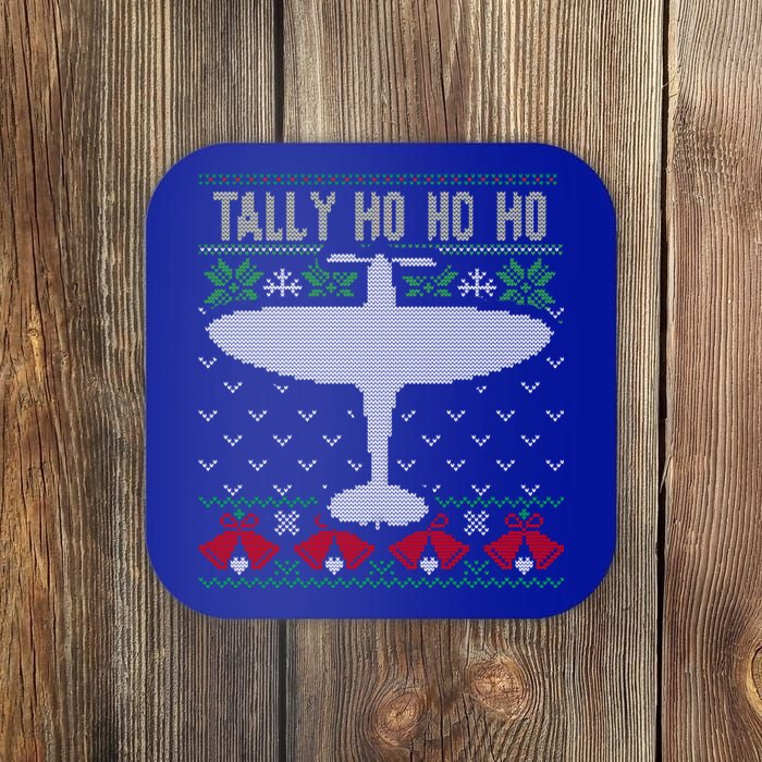 Spitfire Christmas Ugly Jumper Style Airplane Aircraft Plane Meaningful Gift Coaster