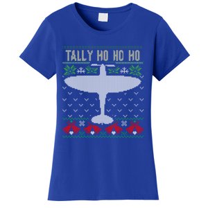 Spitfire Christmas Ugly Jumper Style Airplane Aircraft Plane Meaningful Gift Women's T-Shirt