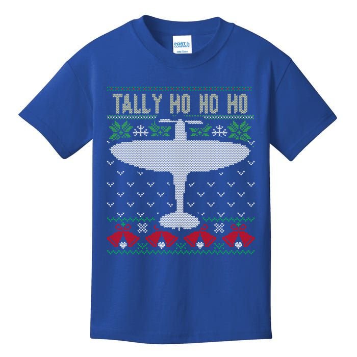 Spitfire Christmas Ugly Jumper Style Airplane Aircraft Plane Meaningful Gift Kids T-Shirt