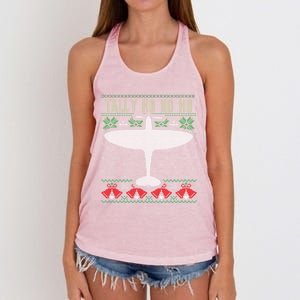 Spitfire Christmas Ugly Jumper Style Airplane Aircraft Plane Meaningful Gift Women's Knotted Racerback Tank