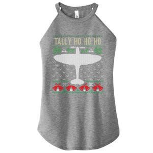 Spitfire Christmas Ugly Jumper Style Airplane Aircraft Plane Meaningful Gift Women's Perfect Tri Rocker Tank