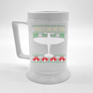 Spitfire Christmas Ugly Jumper Style Airplane Aircraft Plane Meaningful Gift Beer Stein