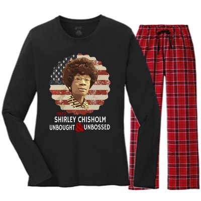 Shirley Chisholm Unbought And Unbossed Women's Long Sleeve Flannel Pajama Set 